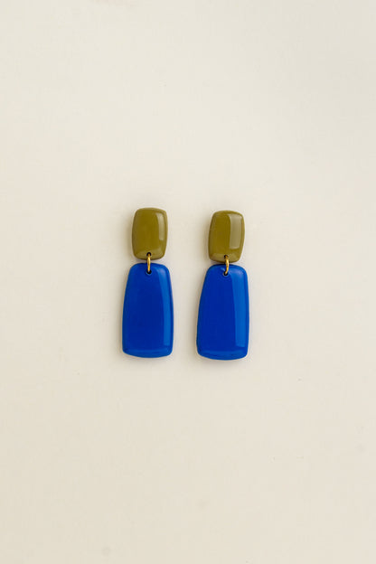 Earrings Juna - Moss / Cobalt