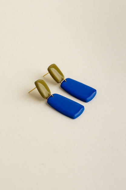 Earrings Juna - Moss / Cobalt