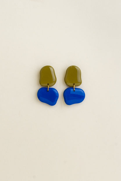 Earrings Lena - Moss / Cobalt