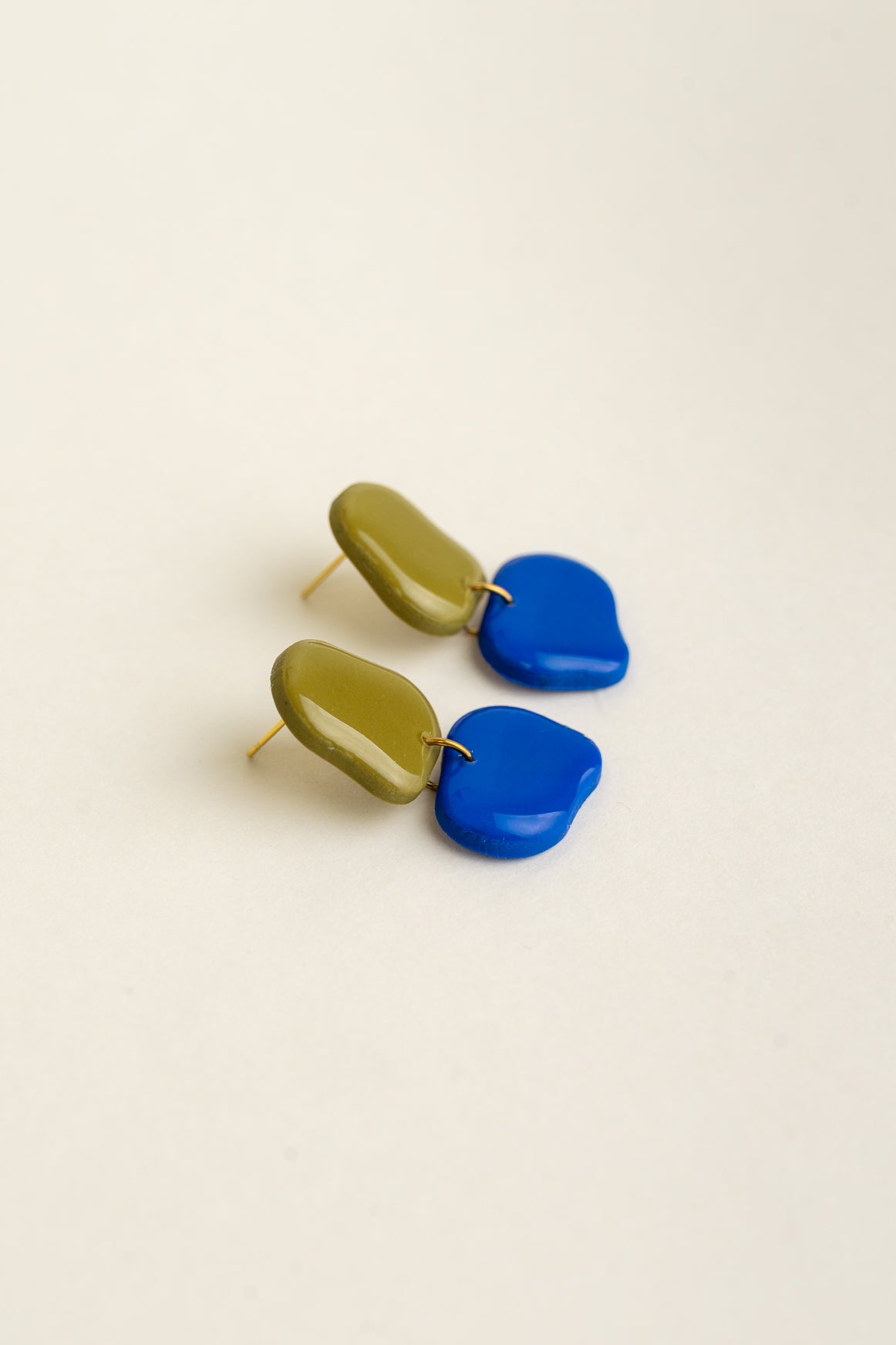 Earrings Lena - Moss / Cobalt