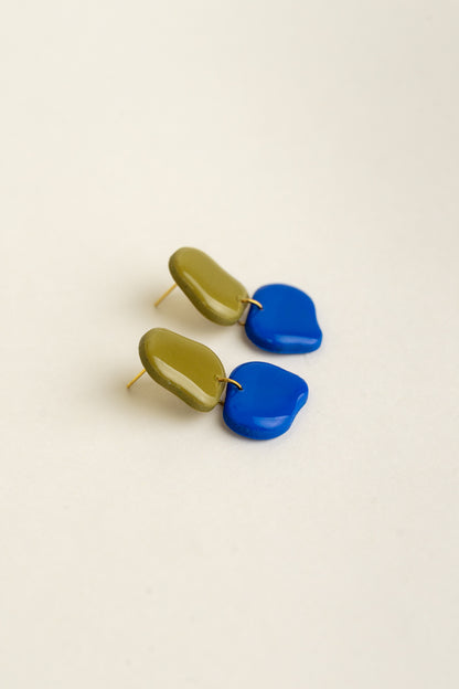 Earrings Lena - Moss / Cobalt
