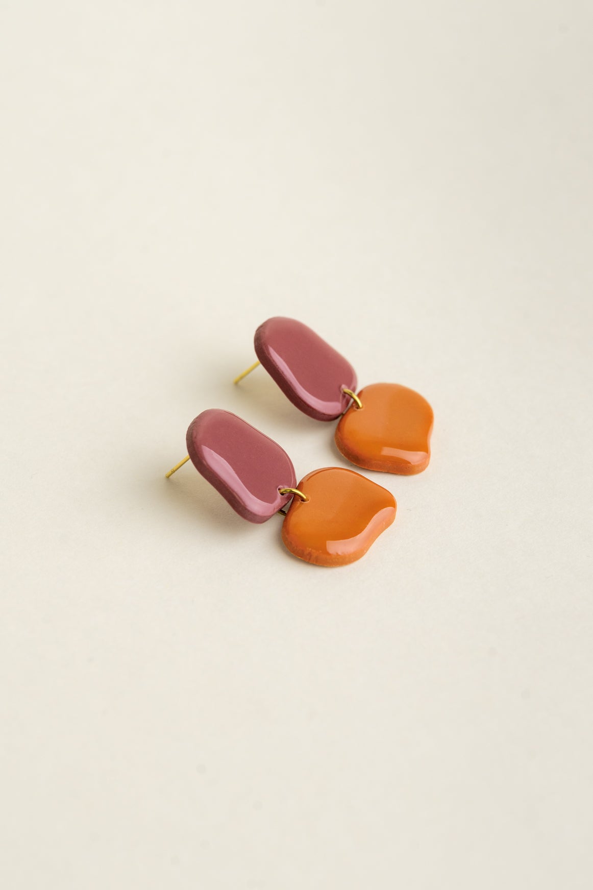 Earrings Lena - Mauve / Tangerine