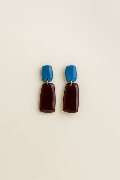 Earrings Juna - Azure / Brown