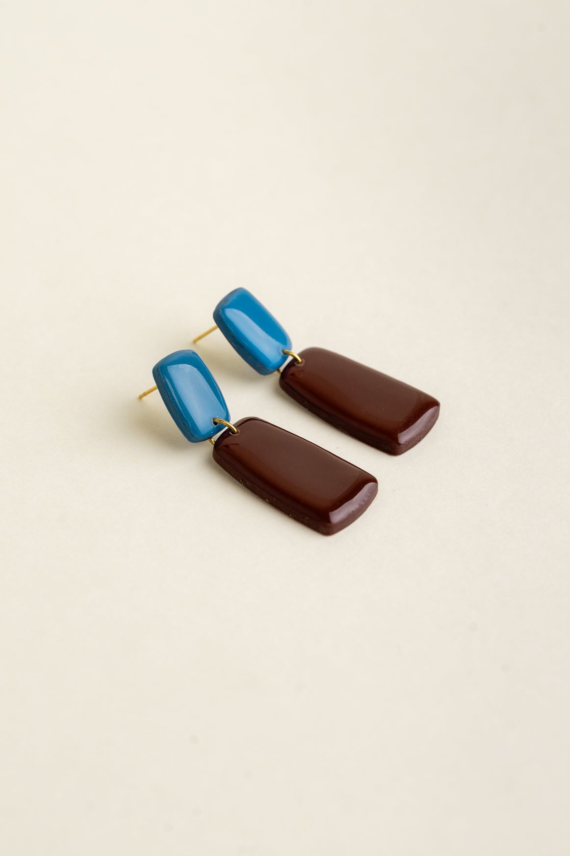 Earrings Juna - Azure / Brown