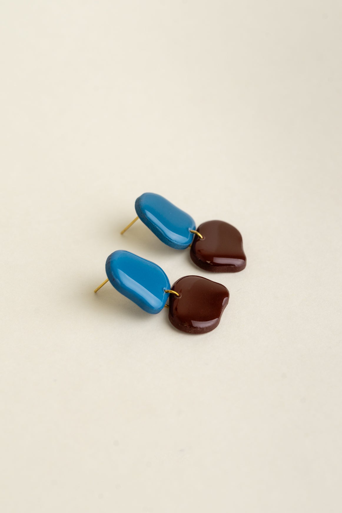 Earrings Lena - Azure / Brown