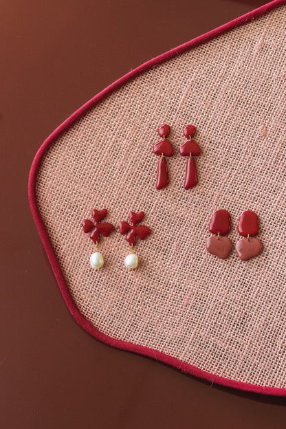 Earrings Lena - Cherry / Rosewood