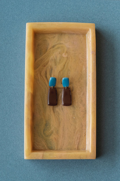 Earrings Juna - Azure / Brown