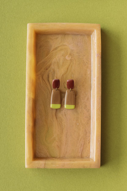 Earrings Juna - Burgundy / Cinnamon / Lime