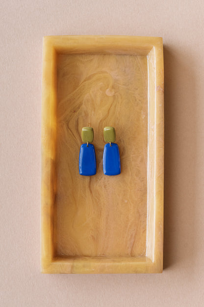 Earrings Juna - Moss / Cobalt