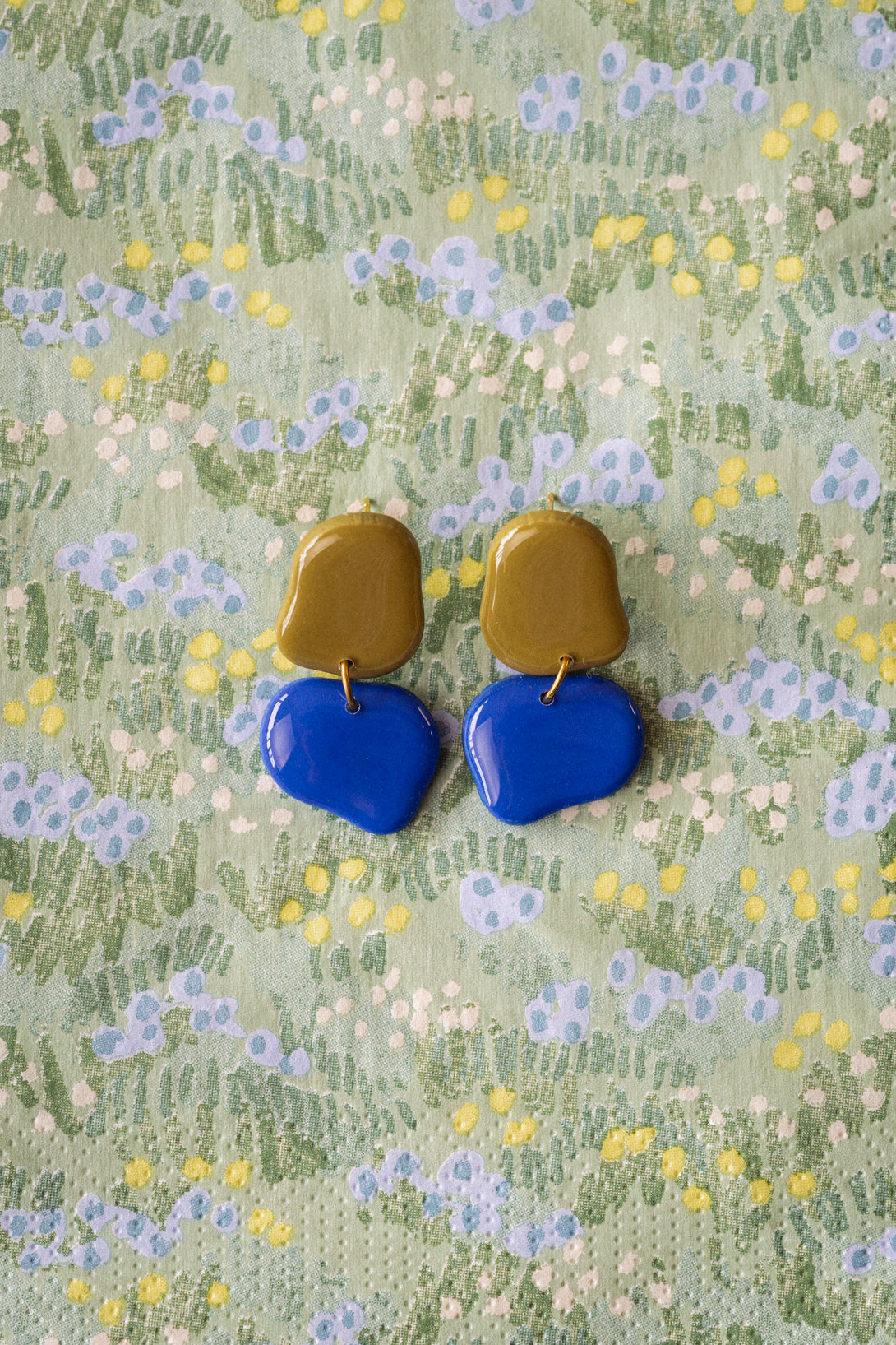 Earrings Lena - Moss / Cobalt