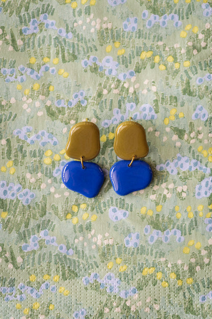 Earrings Lena - Moss / Cobalt