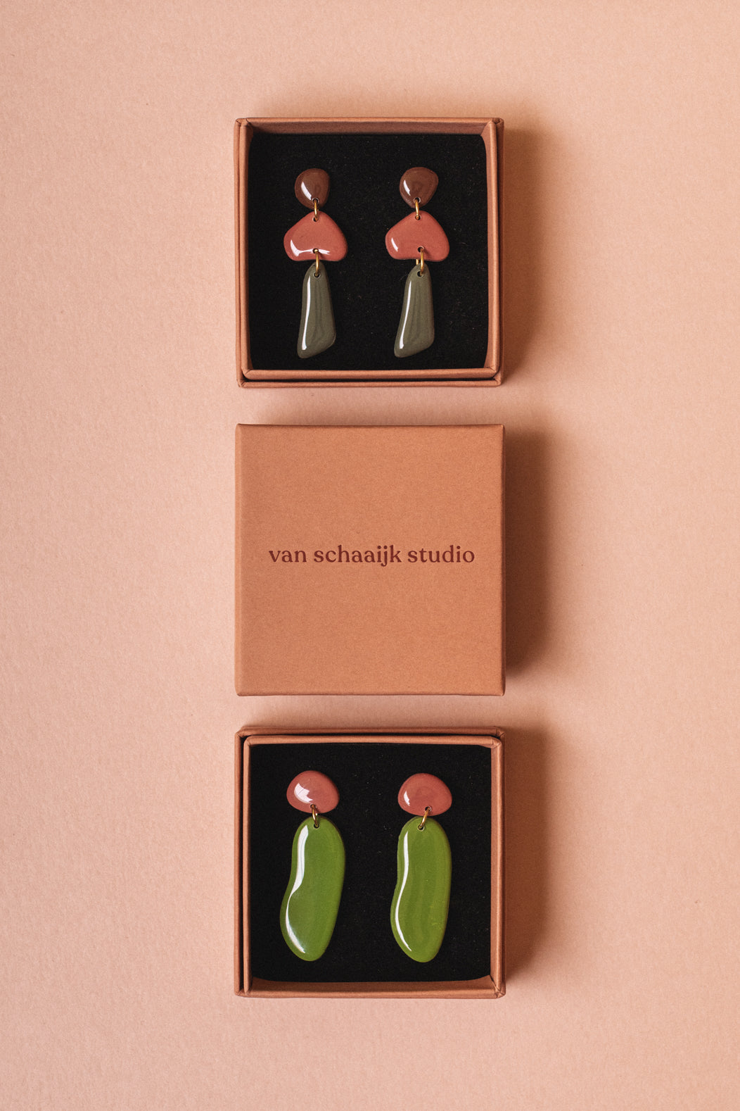 Earrings Nora - Rosewood / Olive