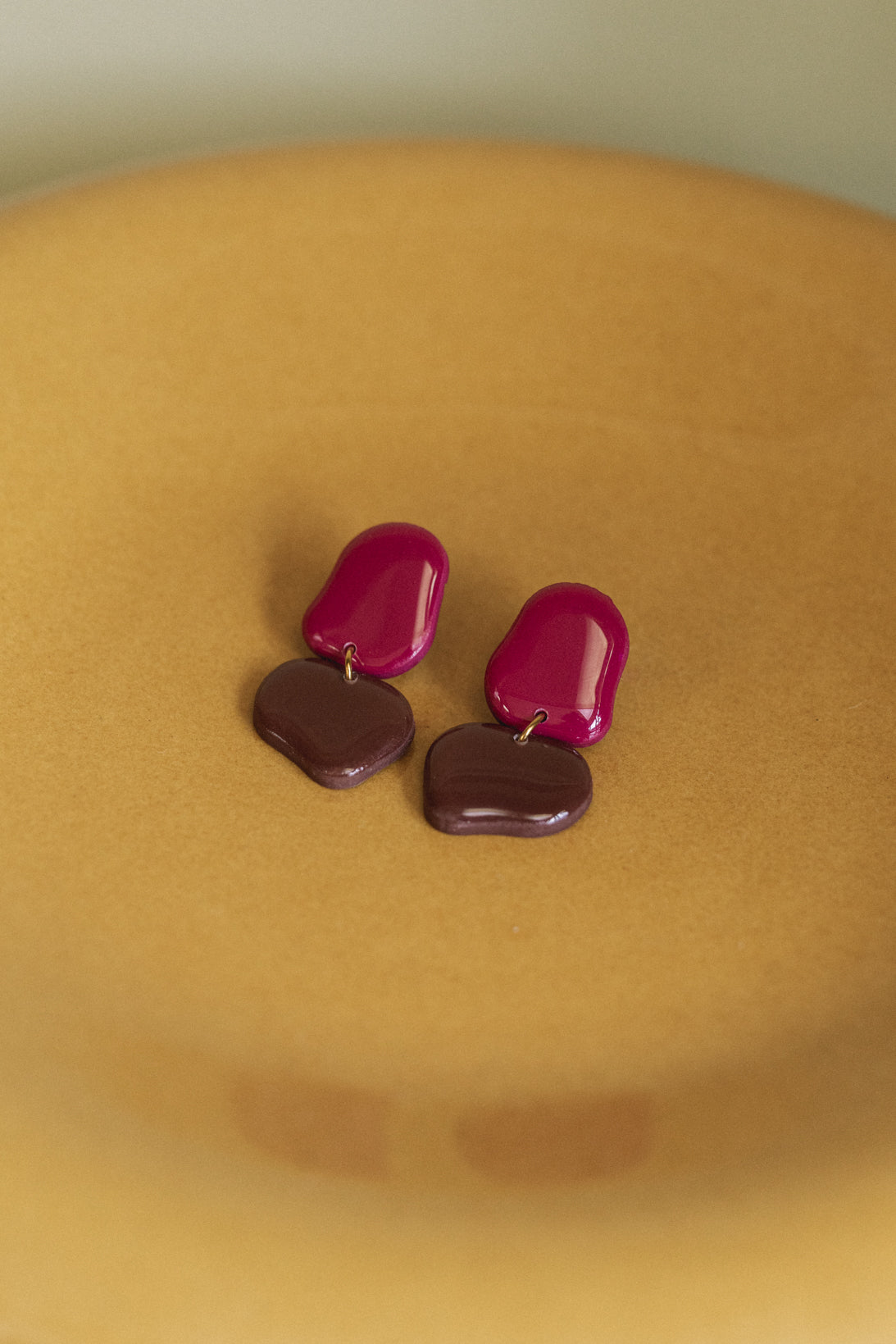 Earrings Lena - Berry / Brown