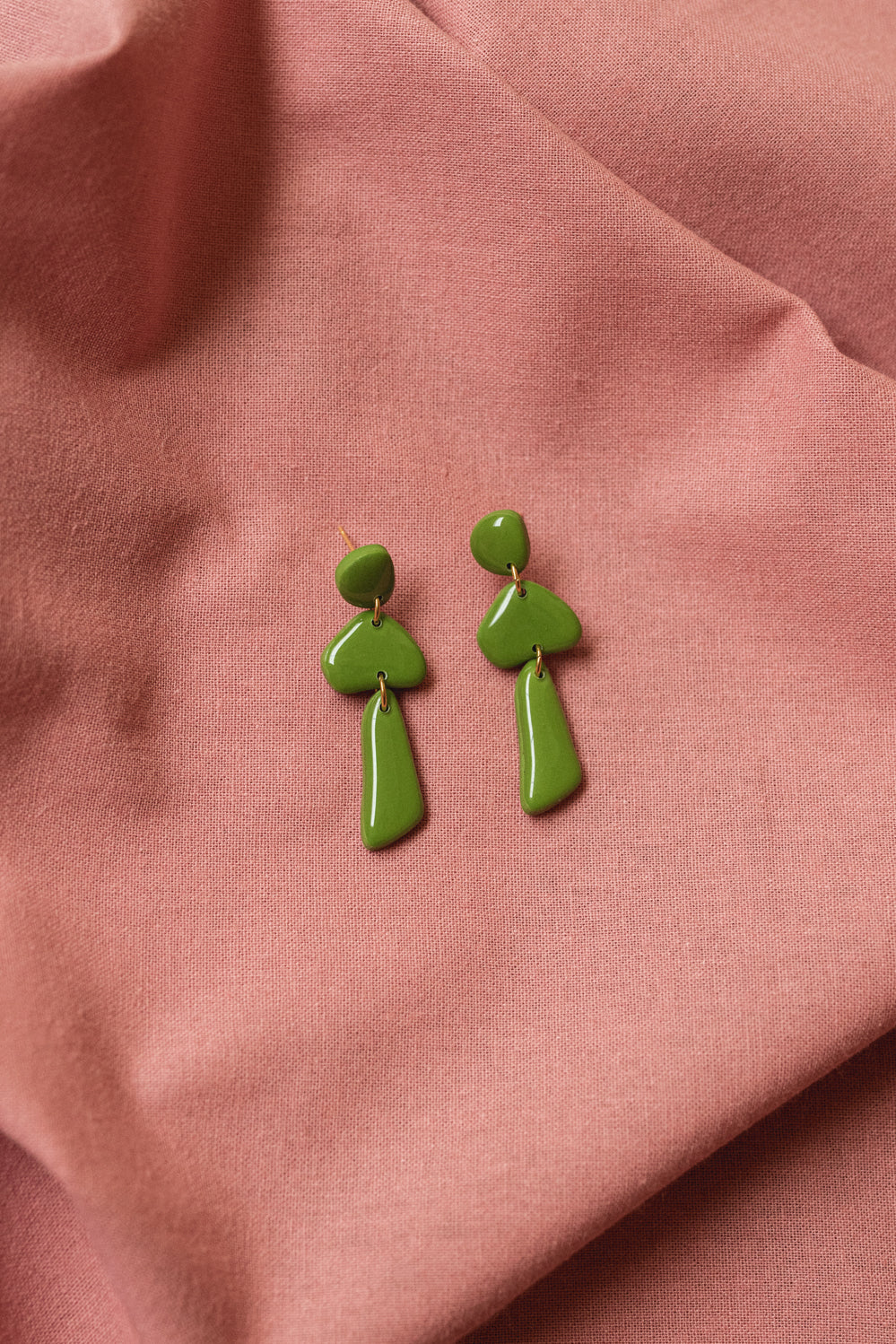 Earrings Luna - Olive