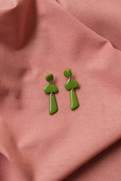Earrings Luna - Olive