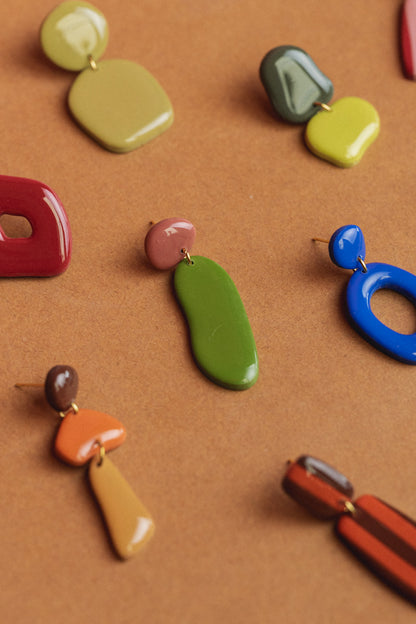 Earrings Nora - Rosewood / Olive