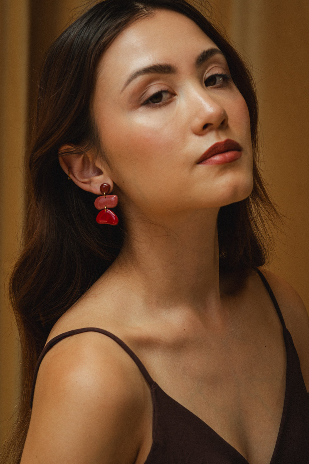 Earrings Jolene - Burgundy / Rosewood / Cherry