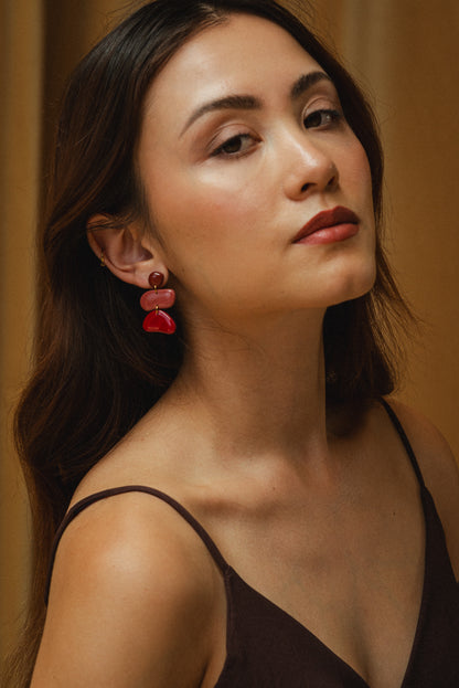 Earrings Jolene - Burgundy / Rosewood / Cherry