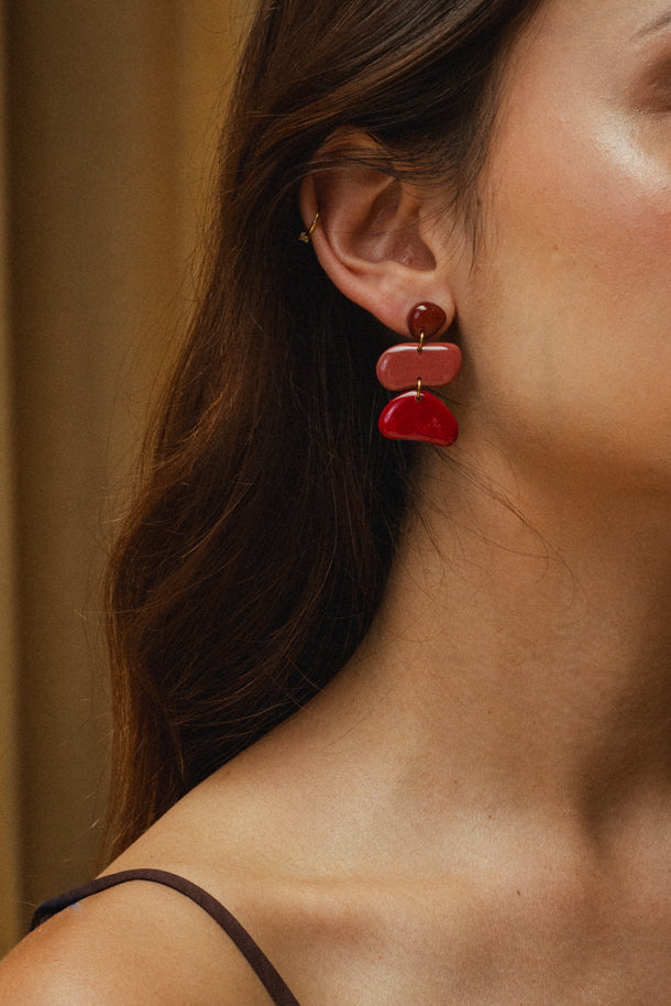 Earrings Jolene - Burgundy / Rosewood / Cherry