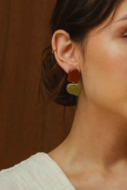 Earrings Lena - Burgundy / Moss