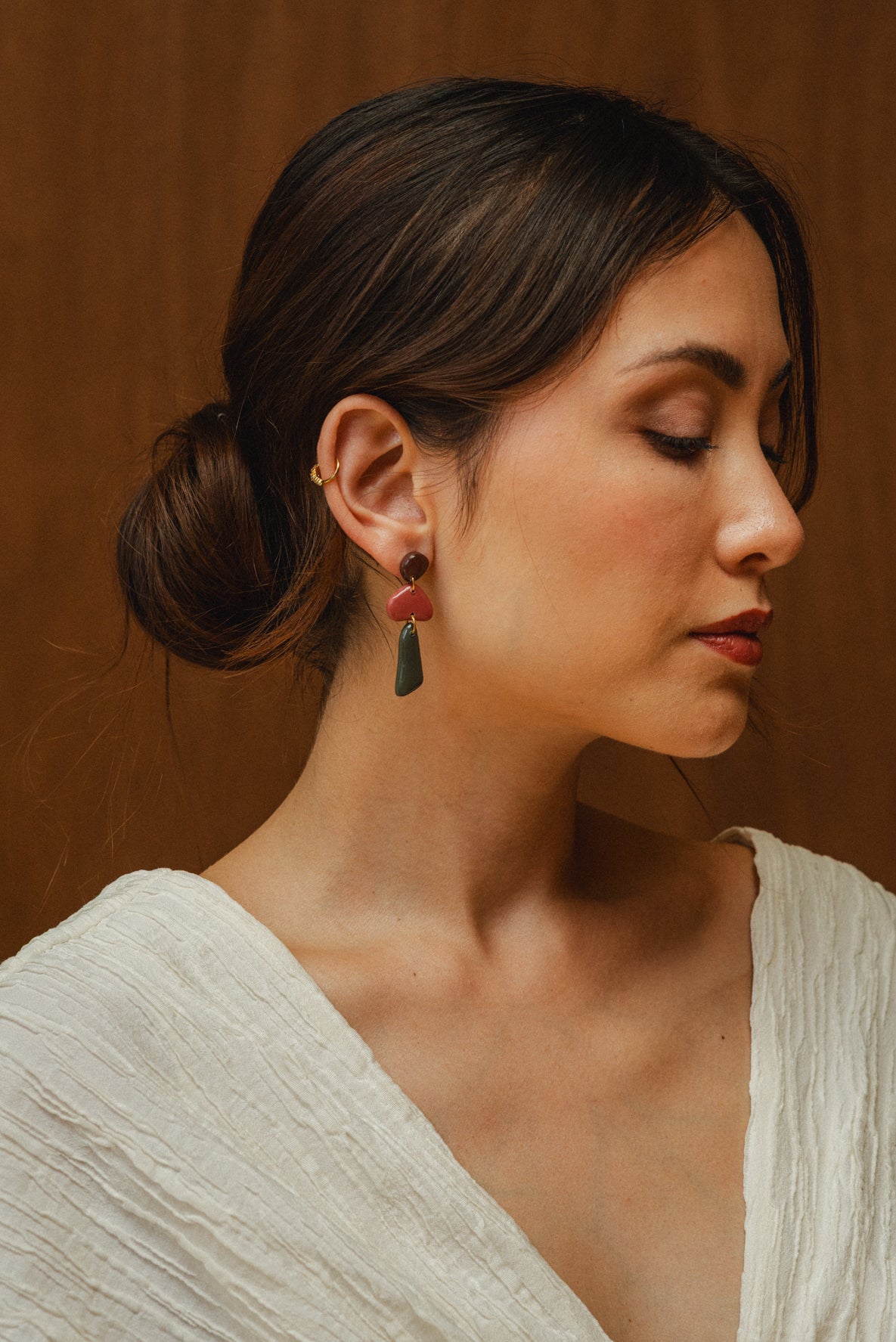 Earrings Luna - Brown / Rosewood / Forest