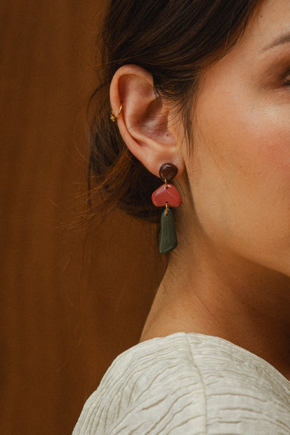Earrings Luna - Brown / Rosewood / Forest