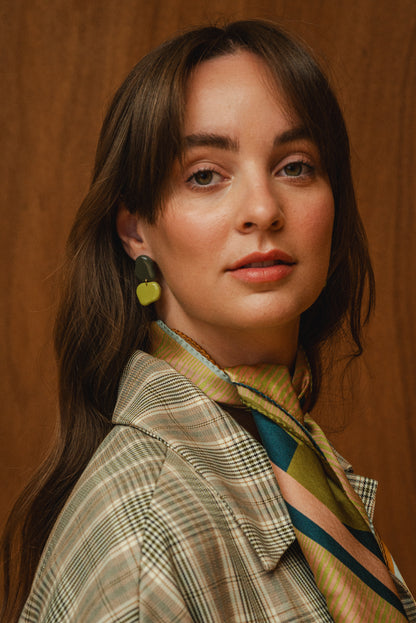 Earrings Lena - Forest / Lime