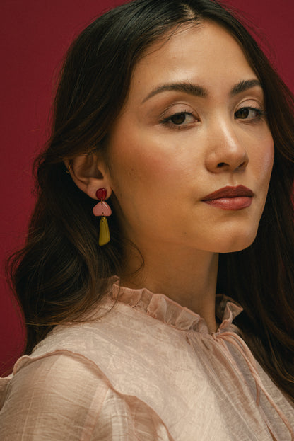 Earrings Luna - Cherry / Bloom / Moss