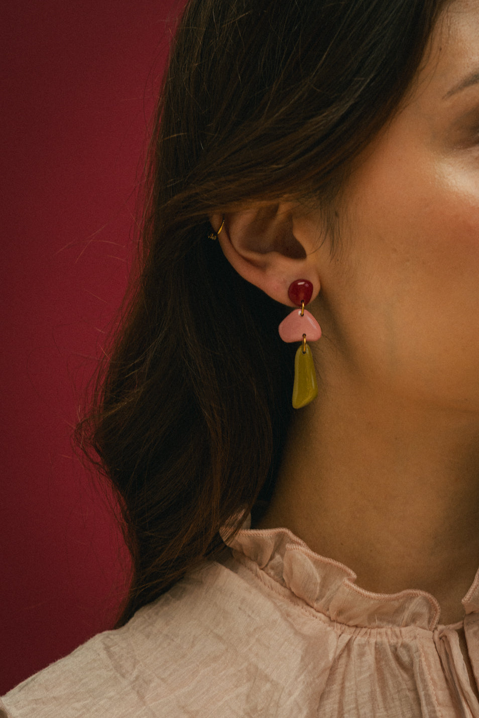 Earrings Luna - Cherry / Bloom / Moss