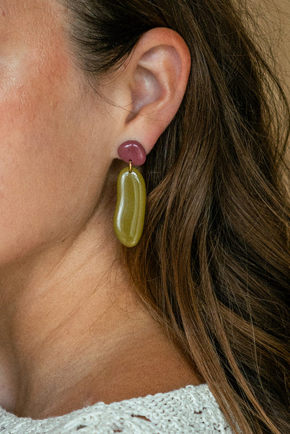 Earrings Nora - Mauve / Moss