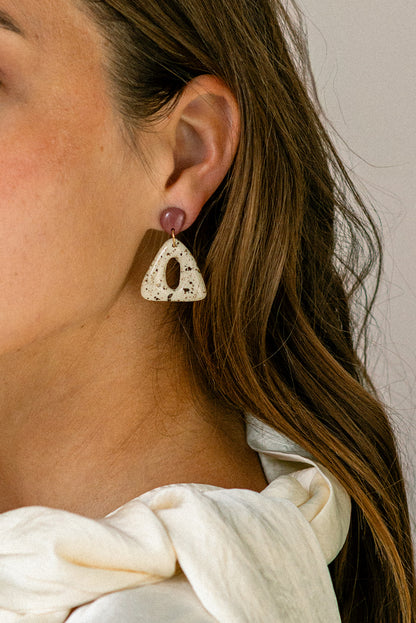 Earrings Nova - Mauve / Ivory