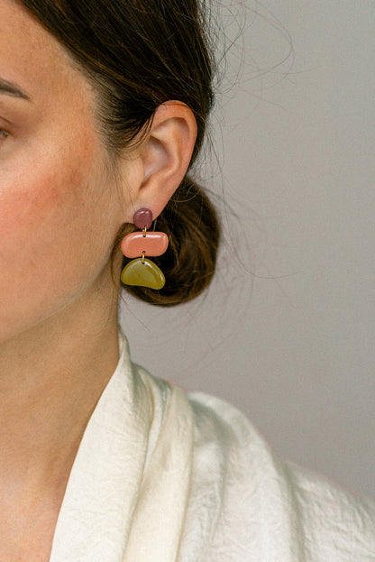 Earrings Jolene - Mauve / Guave / Moss