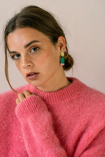 Earrings Juna - Avocado / Emerald / Bloom