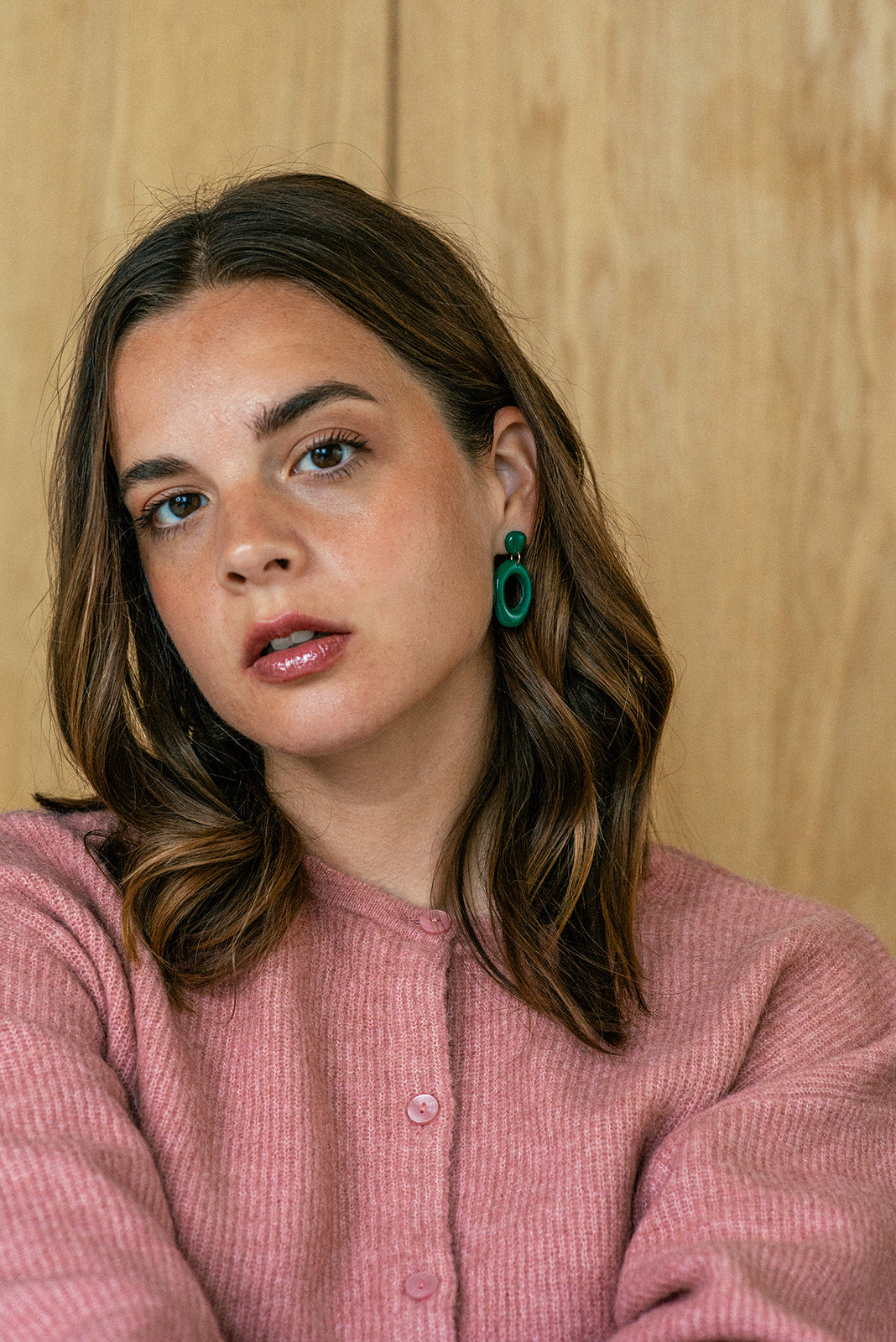 Earrings Elin - Emerald