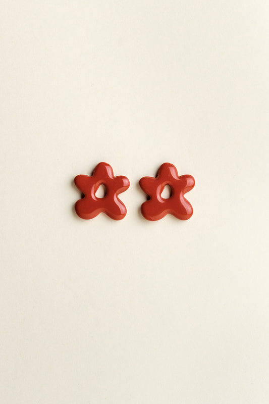 Earrings Flora - Red