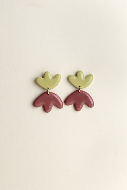 Earrings Frances - Avocado / Mauve