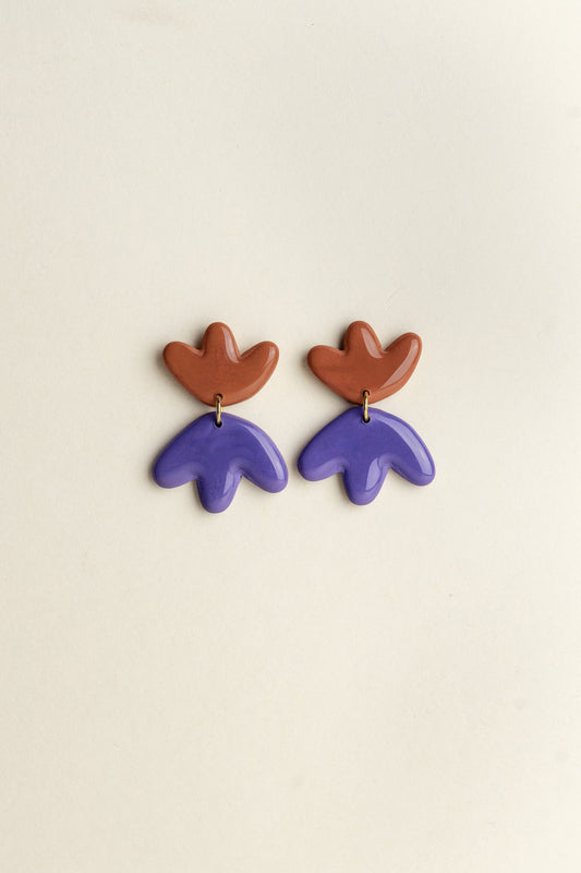Earrings Frances - Amber / Blueberry