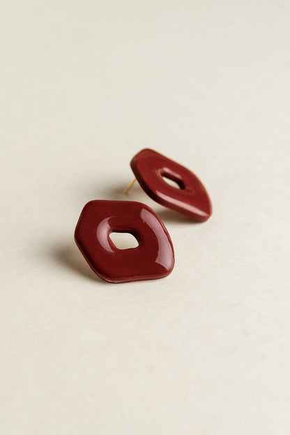 Earrings Isa - Burgundy