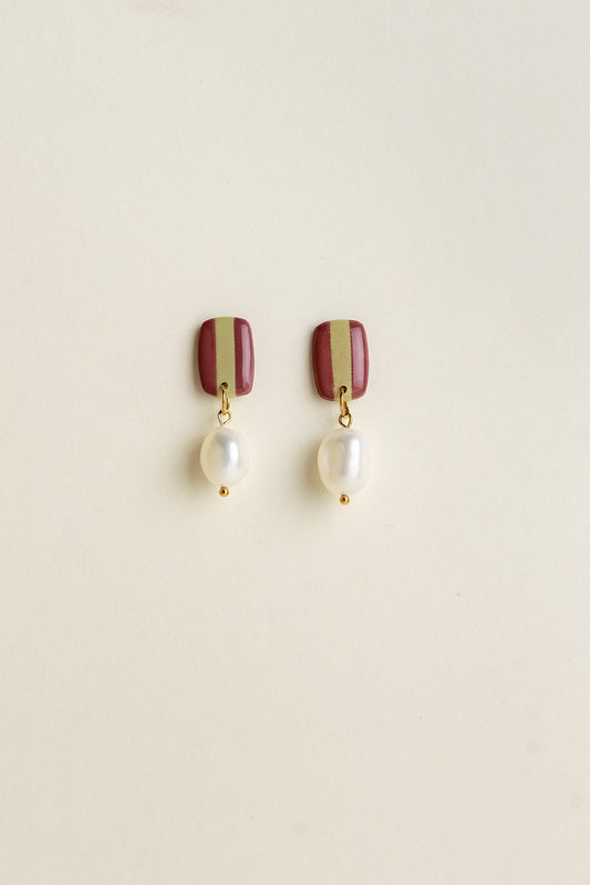 Earrings Isabella - Mauve / Avocado