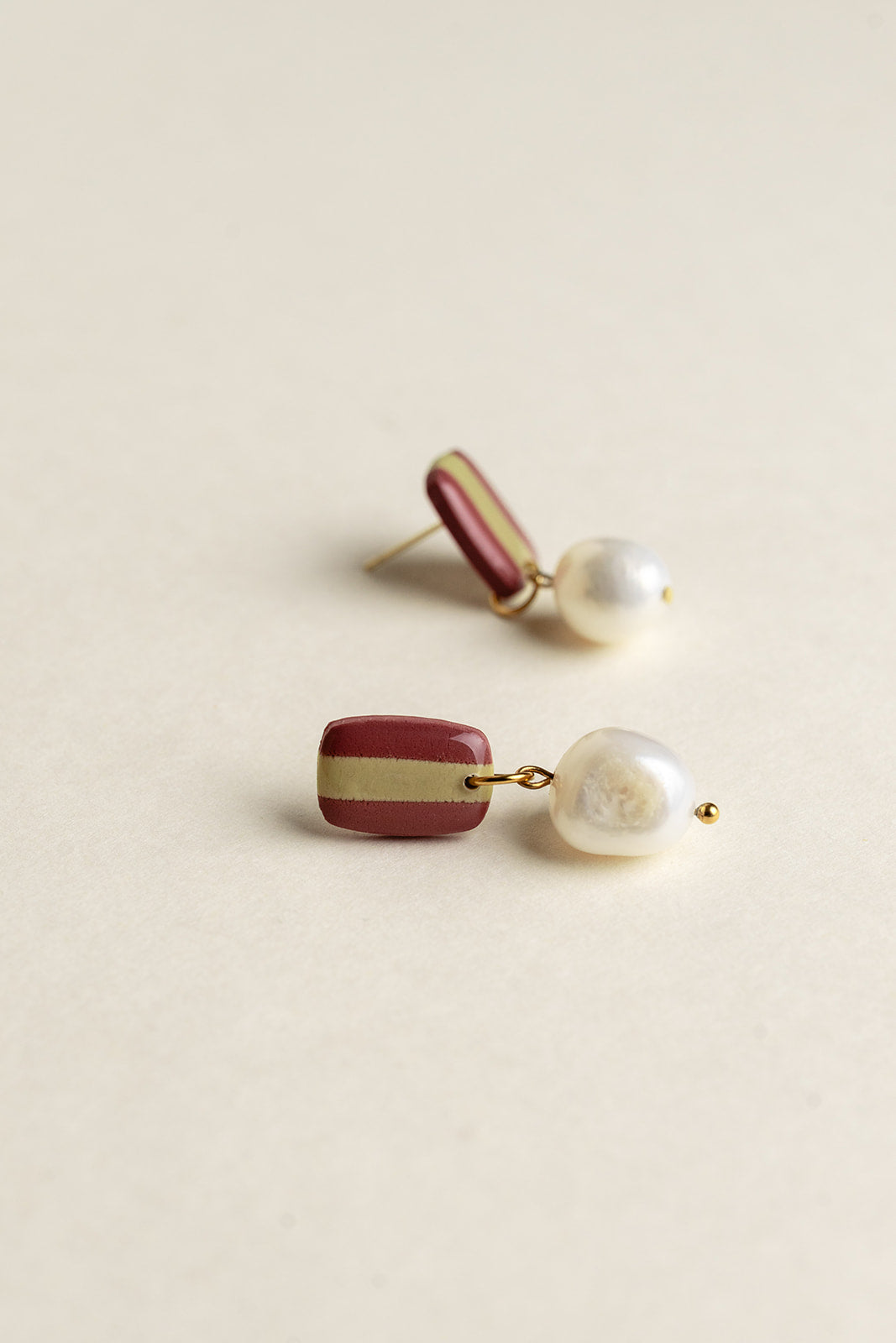 Earrings Isabella - Mauve / Avocado