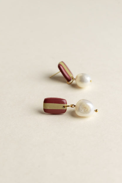 Earrings Isabella - Mauve / Avocado