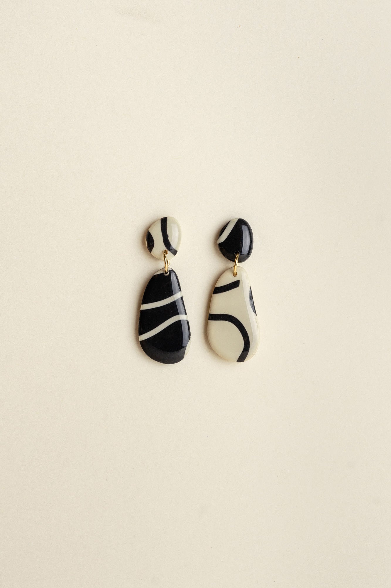 Earrings Ivy - Anthracite / Ivory