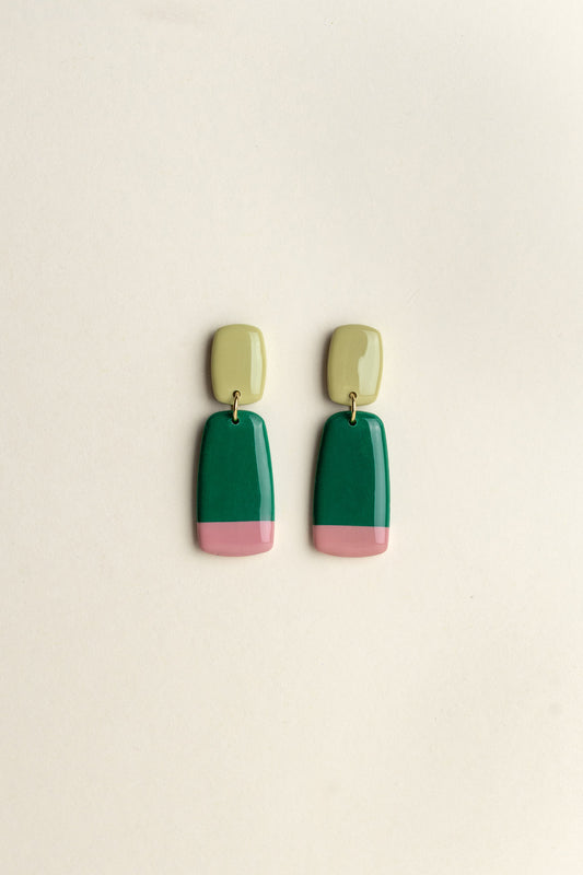 Earrings Juna - Avocado / Emerald / Bloom
