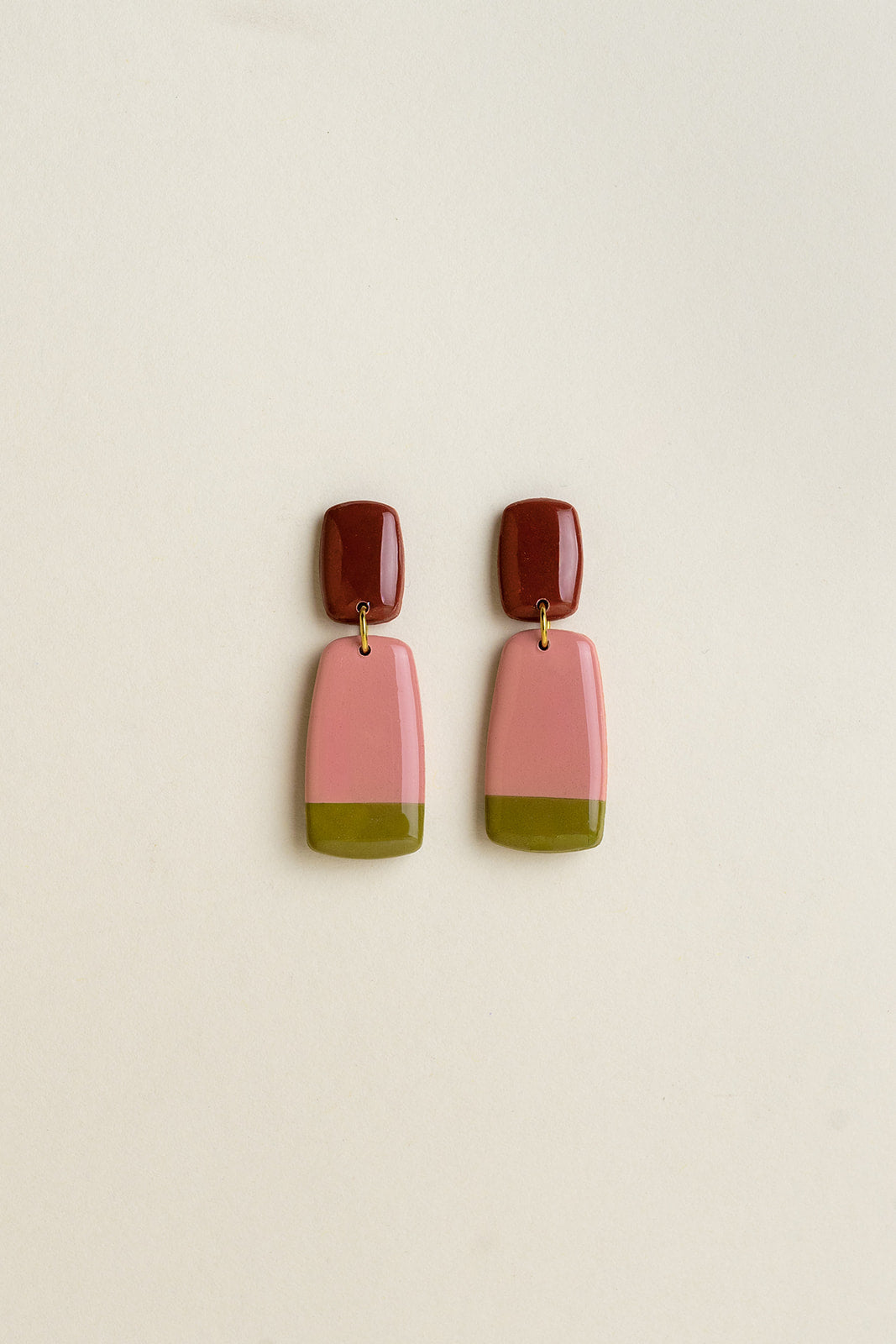 Earrings Juna - Burgundy / Bloom / Moss