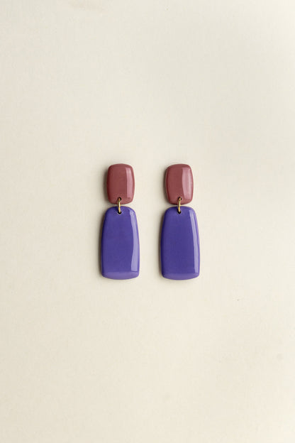Earrings Juna - Mauve / Blueberry