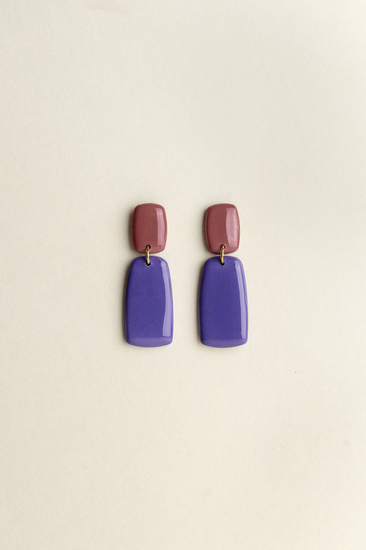 Earrings Juna - Mauve / Blueberry