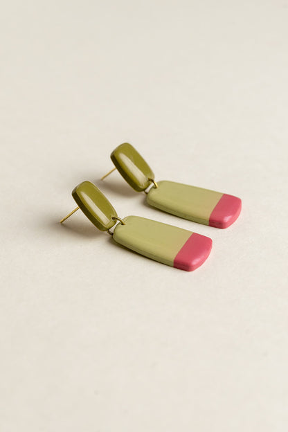 Earrings Juna - Moss / Avocado / Fuchsia