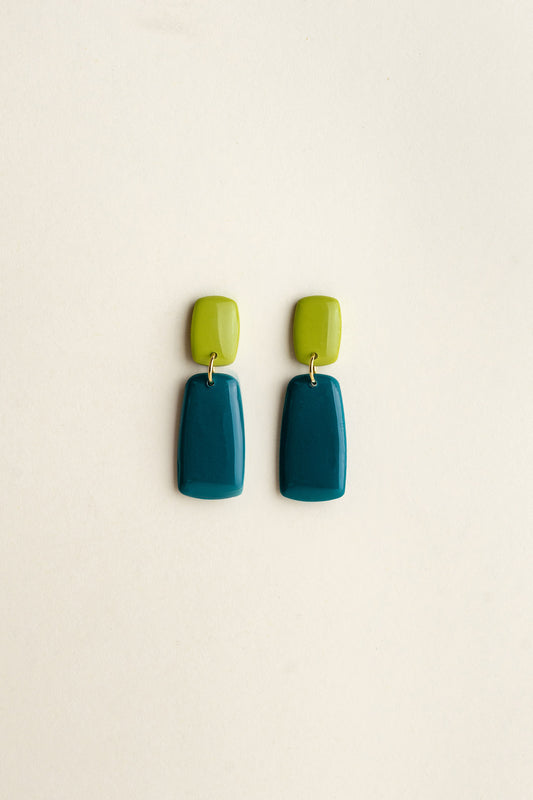 Earrings Juna - Peacock / Pistache
