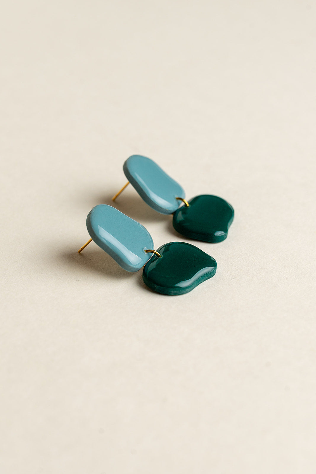 Earrings Lena - Aqua / Pine