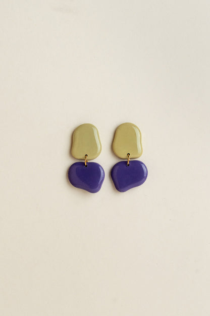 Earrings Lena - Avocado / Blueberry